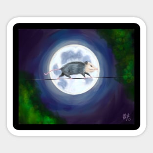 Moon Opossum Sticker